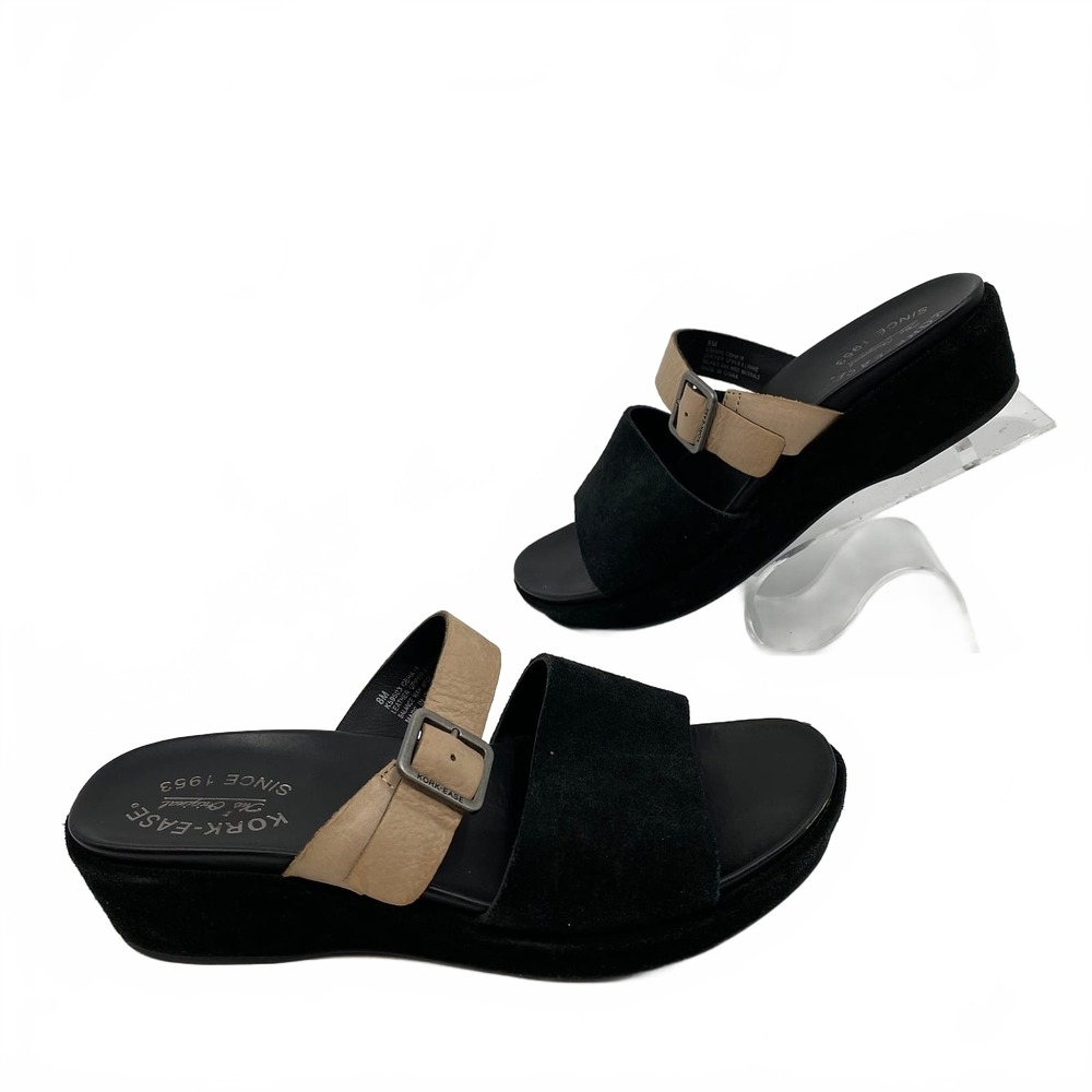 Kork-Ease Black Beige Sandals | Womens 8